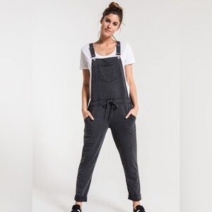 Z Supply Stylish Heathered Grey Overalls Large